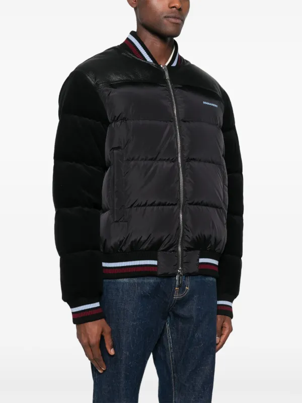 [美品] DSQUARED2 Mixed Puff Bomber 42 DSQUARED2 Mixed Puffer Bomber | Black | FARFETCH CA