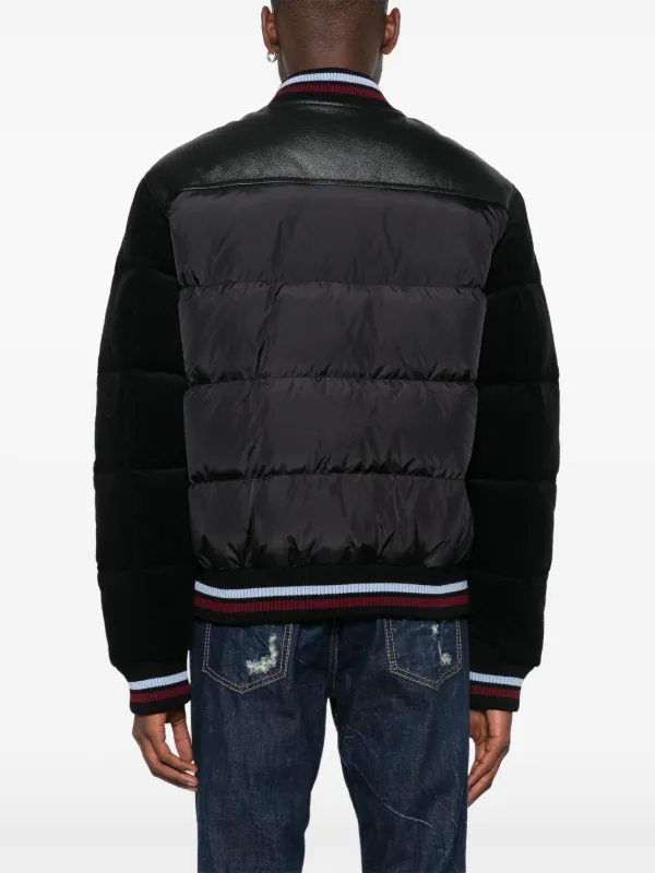 DSQUARED2 Mixed Puffer Bomber | Black | FARFETCH JO