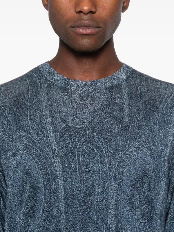 【送料&関税込】Etro Paisley Sweater ETRO Paisley-Print Silk and Cashmere-Blend Sweater for Men