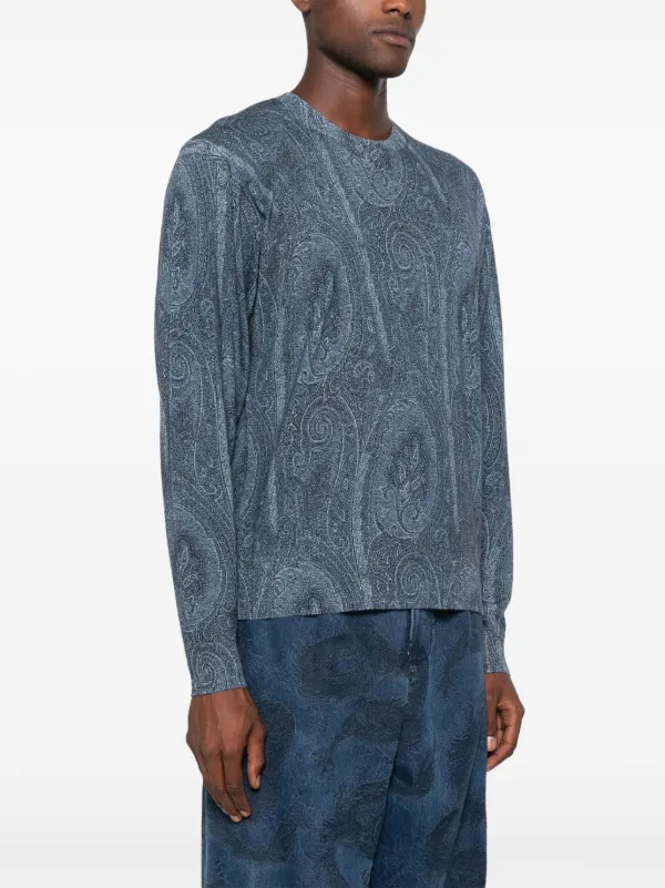 【送料&関税込】Etro Paisley Sweater ETRO Paisley-Print Silk and Cashmere-Blend Sweater for Men