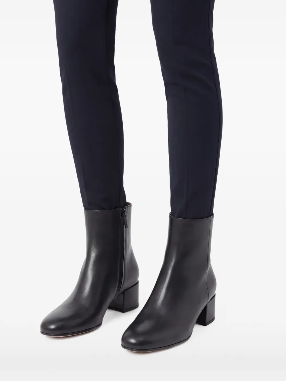 Gianvito Rossi 45 mm Debbie leren enkellaarzen Zwart