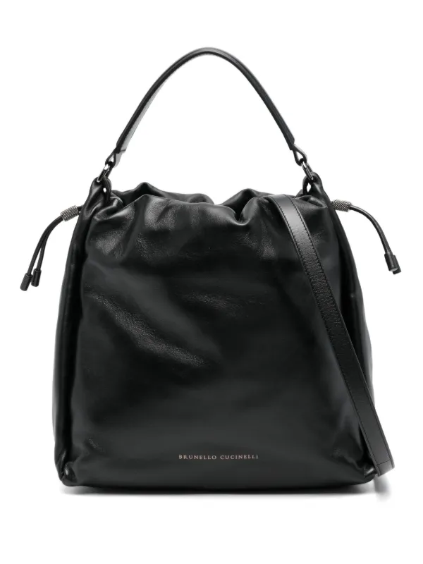 BRUNELLO CUCINELLI ブラックトートバッグ Brunello Cucinelli ロゴ トートバッグ | ブラック | FARFETCH JP