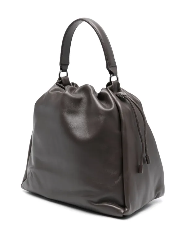 ★関税込み★ BRUNELLO CUCINELLI DARK GREY CROSSBODY BAG Brunello Cucinelli Leather Cross Body Bag | Grey | FARFETCH