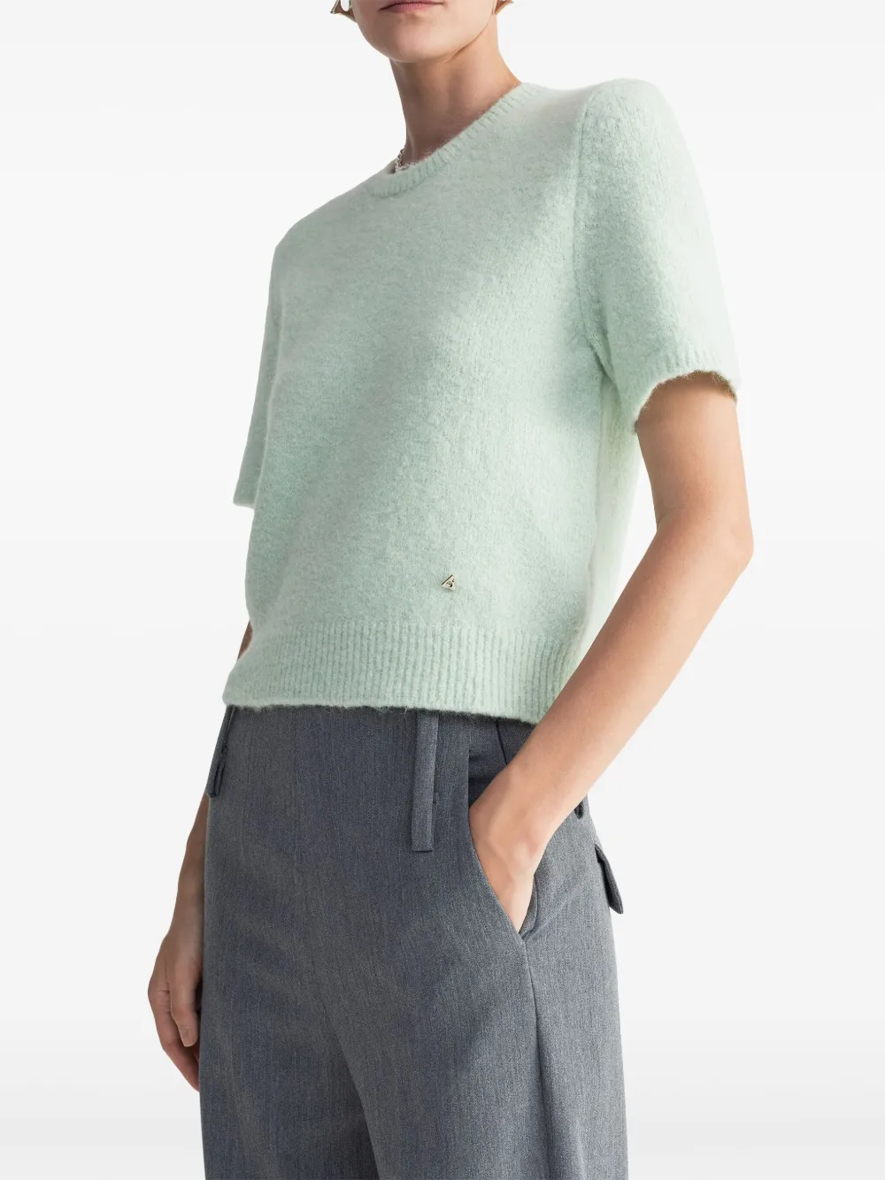Shop Aeron Flaky Knitted Top In Green