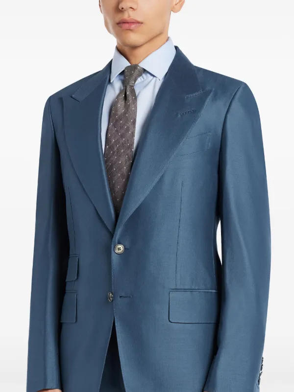 TOM FORD wool-silk Blend single-breasted Suit | Blue