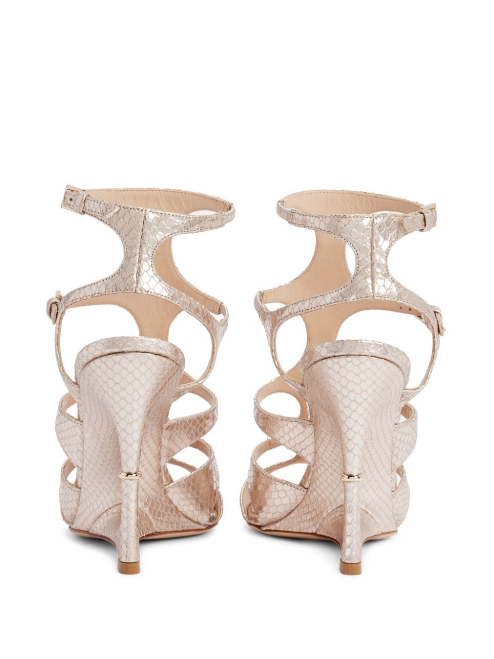 Shop Tom Ford 105mm Caged Leather Sandals In Neutrals