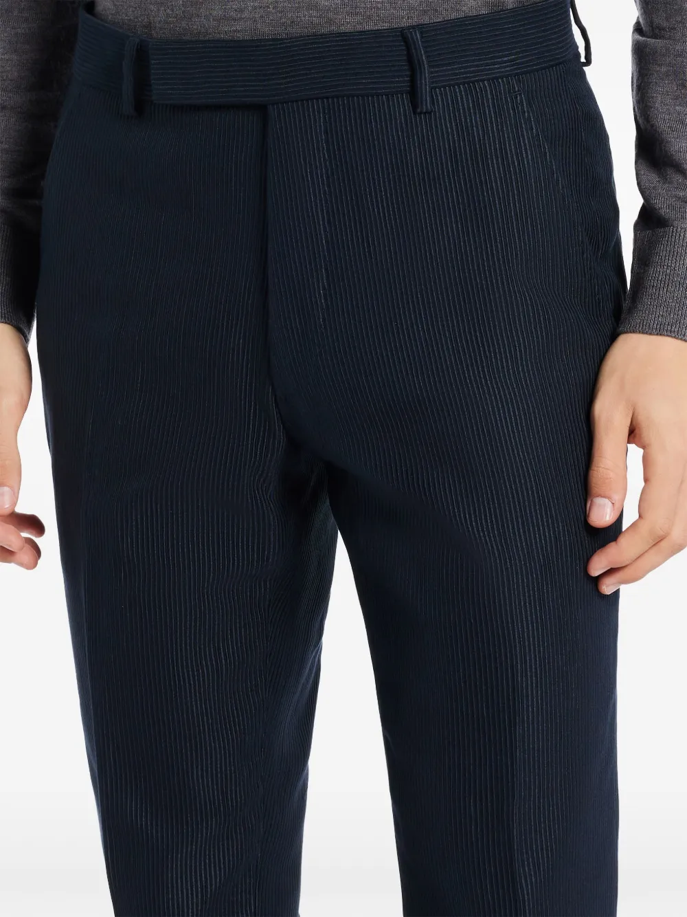 TOM FORD Ribfluwelen broek van katoenblend Blauw