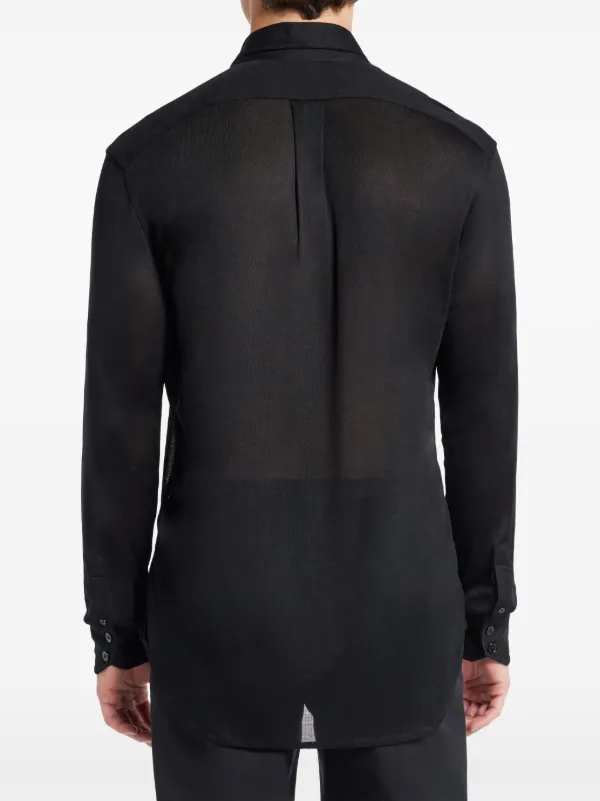 VIP【関税送料無料】希少 TOM FORD BLACK AND GOLD SILK T-SHIRT TOM FORD Silk Shirt | Black | FARFETCH