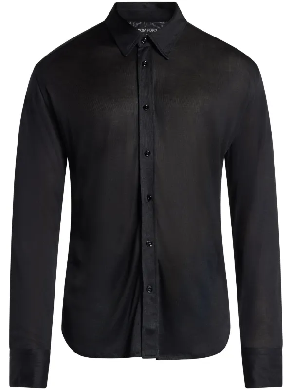 VIP【関税送料無料】希少 TOM FORD BLACK AND GOLD SILK T-SHIRT Tom Ford Printed logo crew neck t-shirt | The Fashion Square
