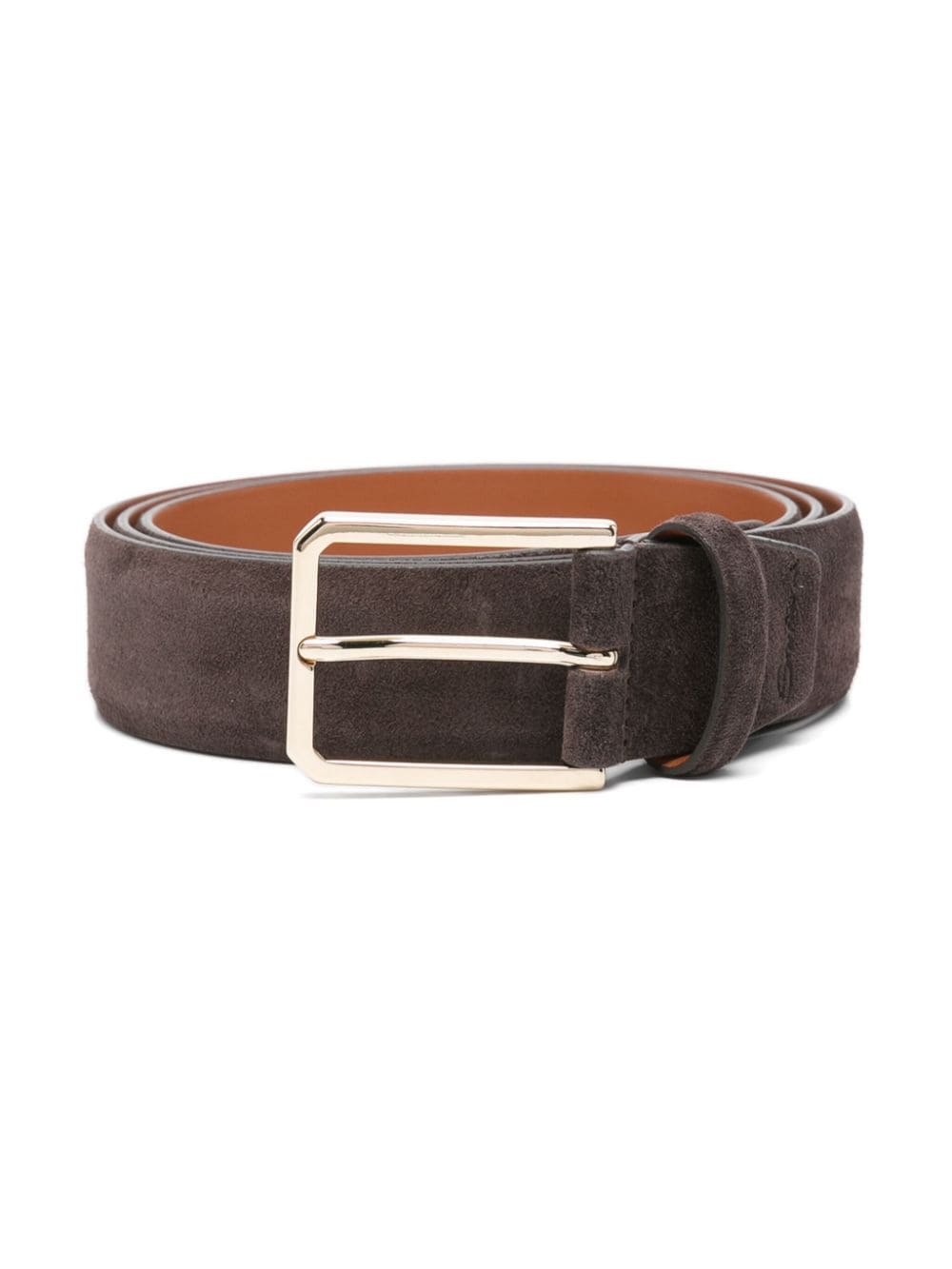 Santoni adjustable suede belt - Marrone