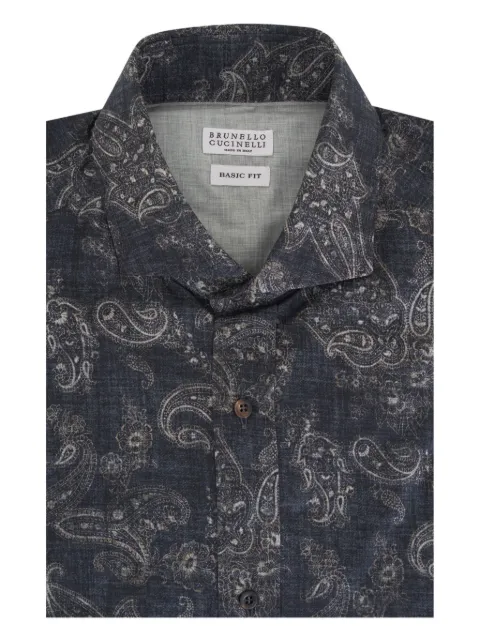 Brunello Cucinelli camisa con estampado de cachemira y botones
