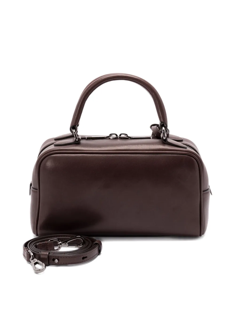 Brunello Cucinelli Shopper met rits en handgreep Bruin
