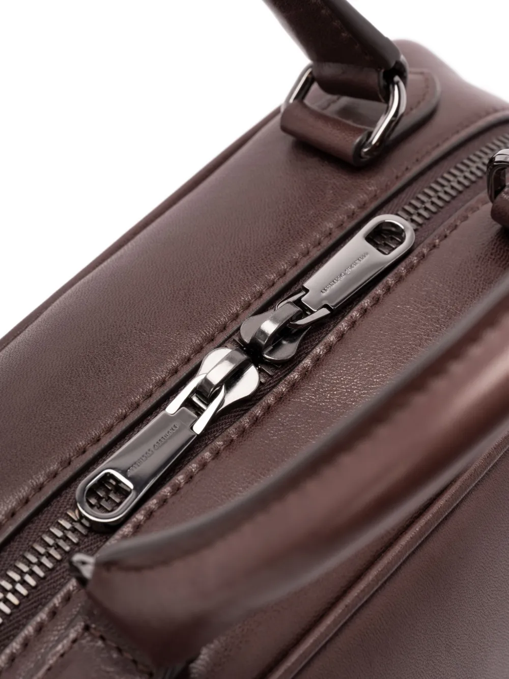 Brunello Cucinelli Shopper met rits en handgreep Bruin