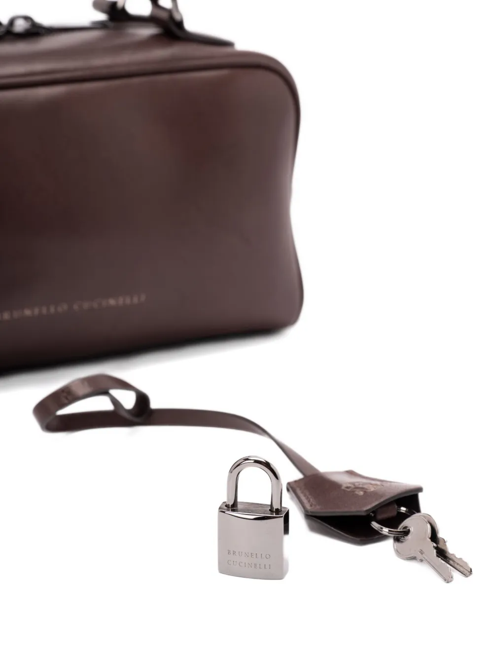 Brunello Cucinelli Shopper met rits en handgreep Bruin