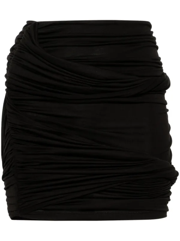 Black Ruched Mini Skirt