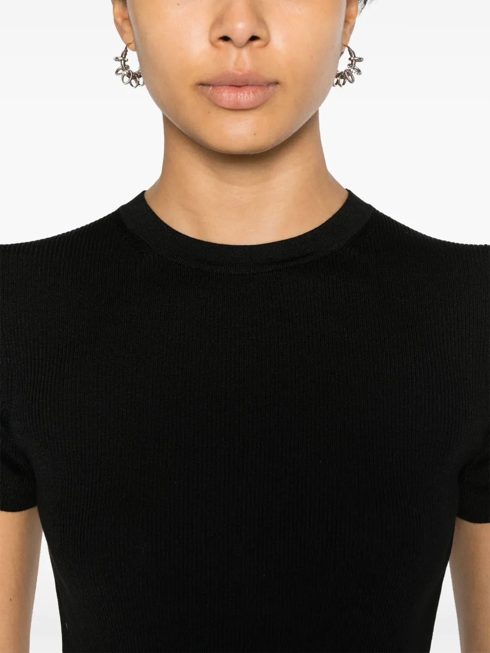 Ralph Lauren Collection Ribgebreid T-shirt Zwart