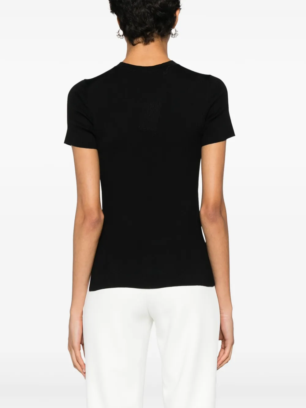 Ralph Lauren Collection Ribgebreid T-shirt Zwart