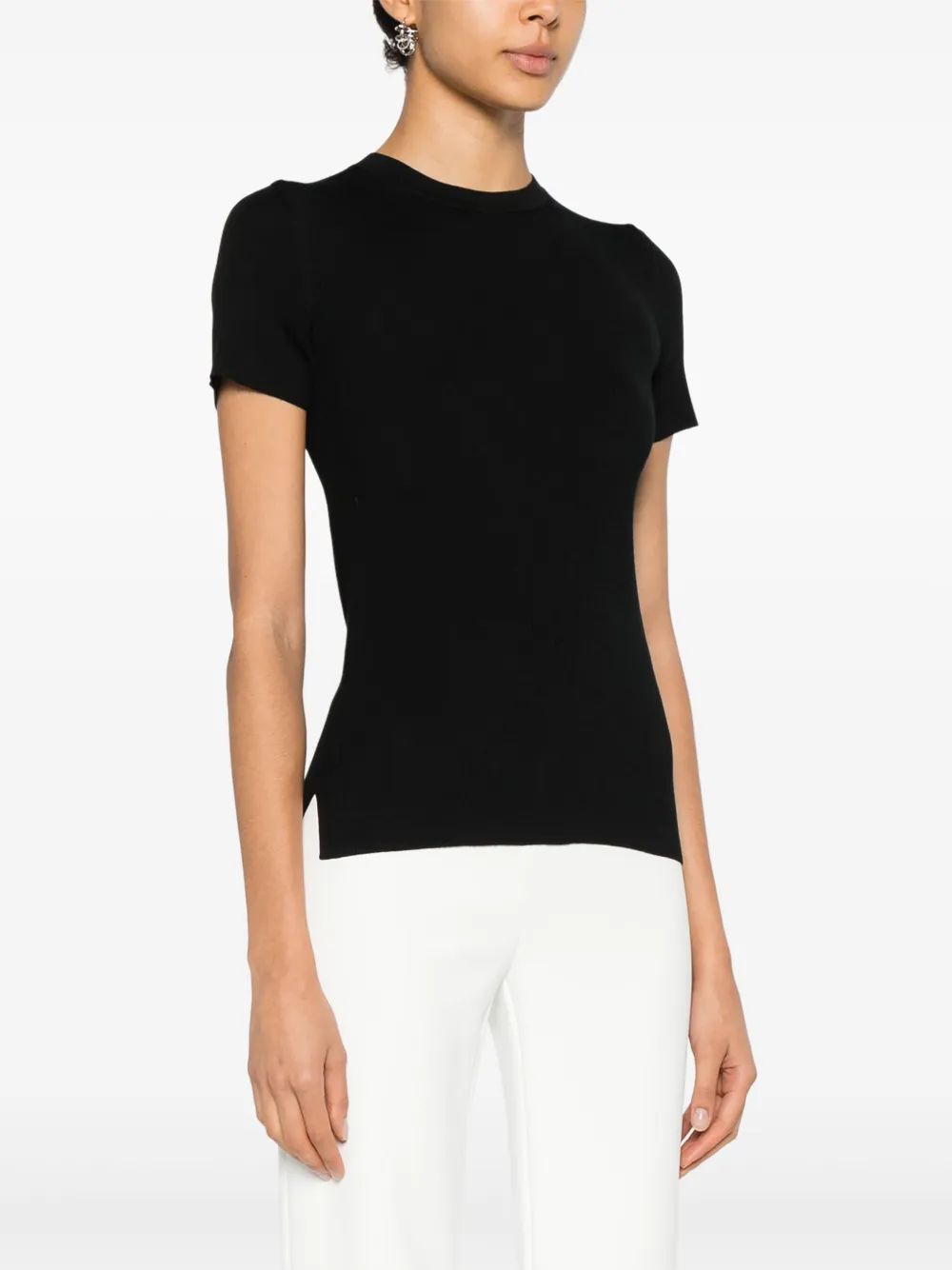 Ralph Lauren Collection Ribgebreid T-shirt Zwart