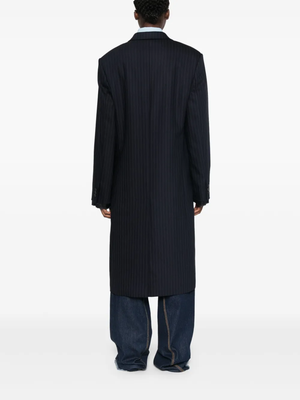 Miu Jas met krijtstreep Blauw