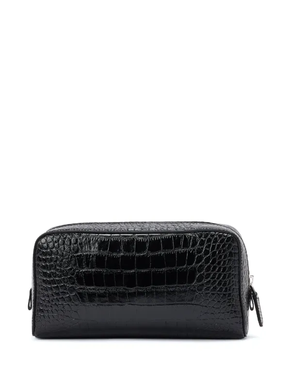 TOM FORD crocodile-print Leather Wash Bag | Black | FARFETCH CA