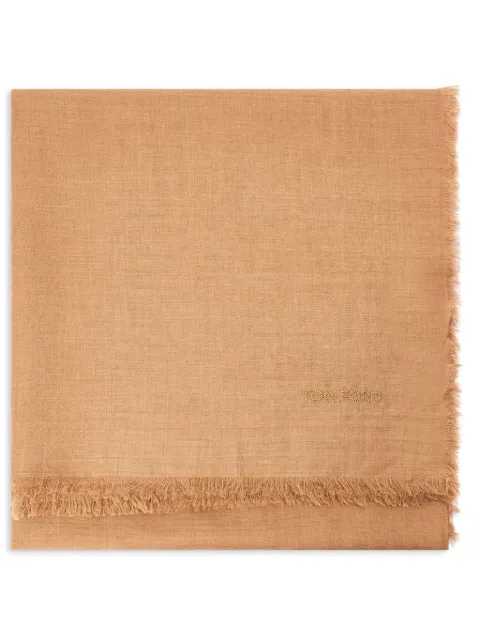 TOM FORD logo-embroidered wool-blend scarf