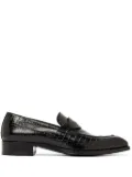 TOM FORD croc-embossed loafers - Black