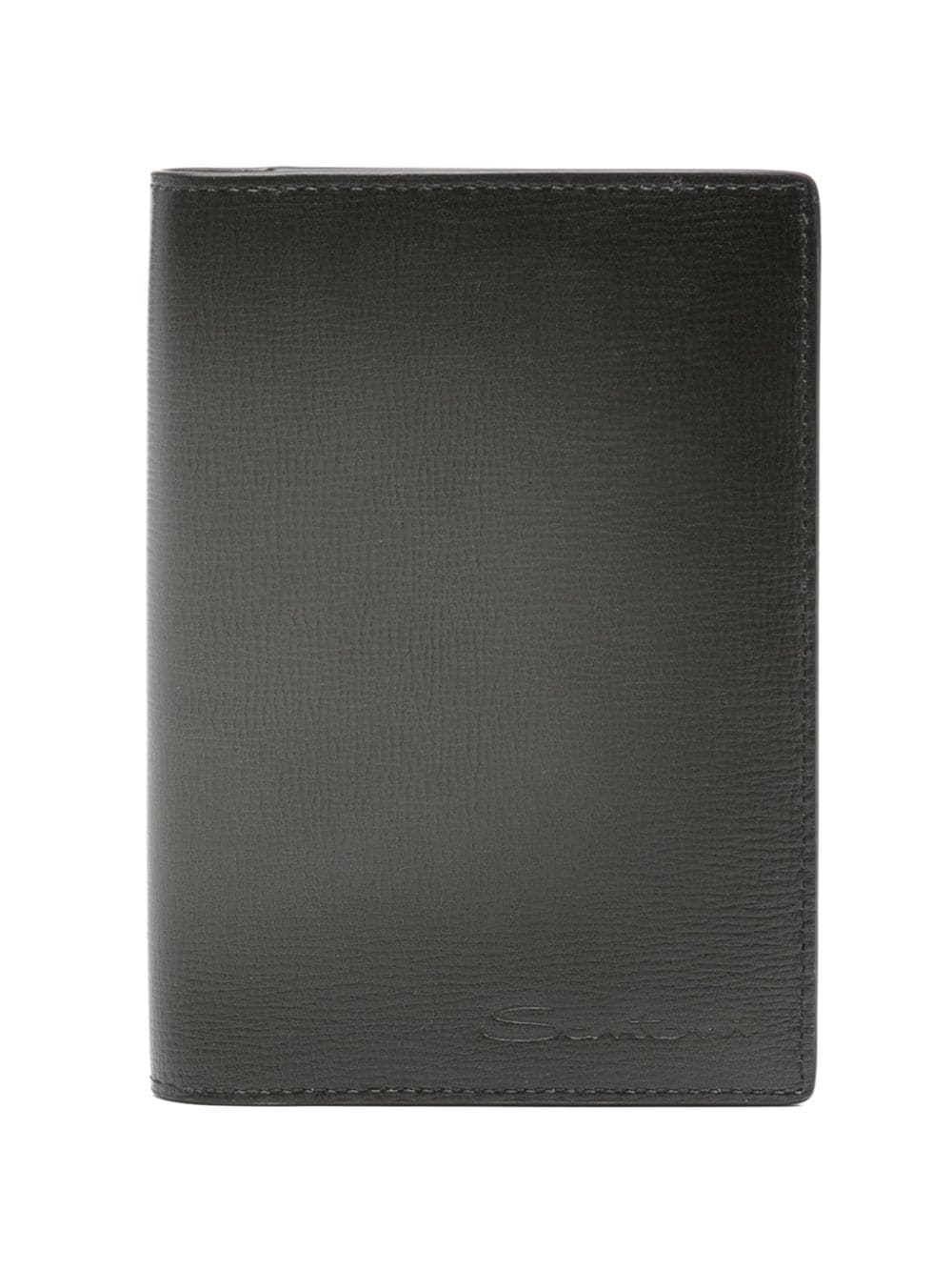 Shop Santoni Logo-debossed Wallet In Grau