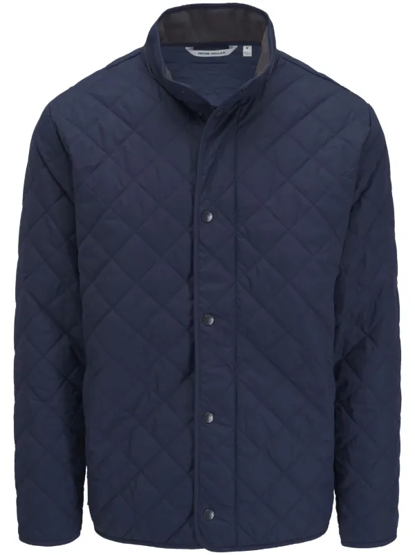 Navy diamond quilted jacket top