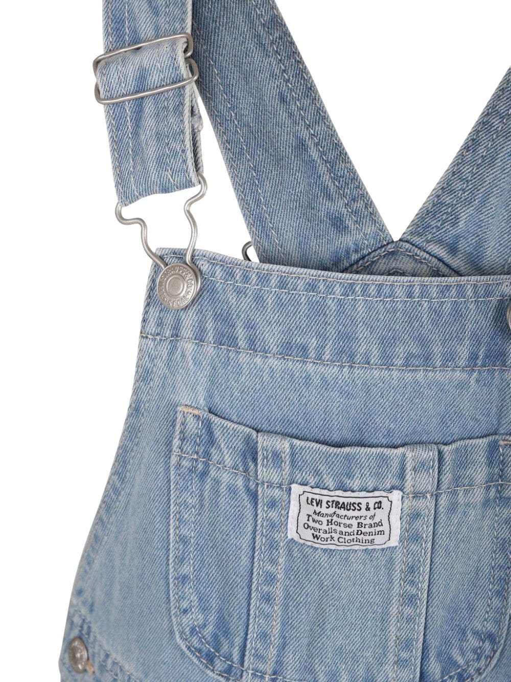 Shop Levi's Denim Short Dungarees In Blue