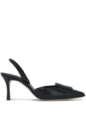 ManoloBlahnikネイビー ポインテッドトゥ スリングバックミュール40 Manolo Blahnik Maysli スリングバック パンプス 通販 - FARFETCH