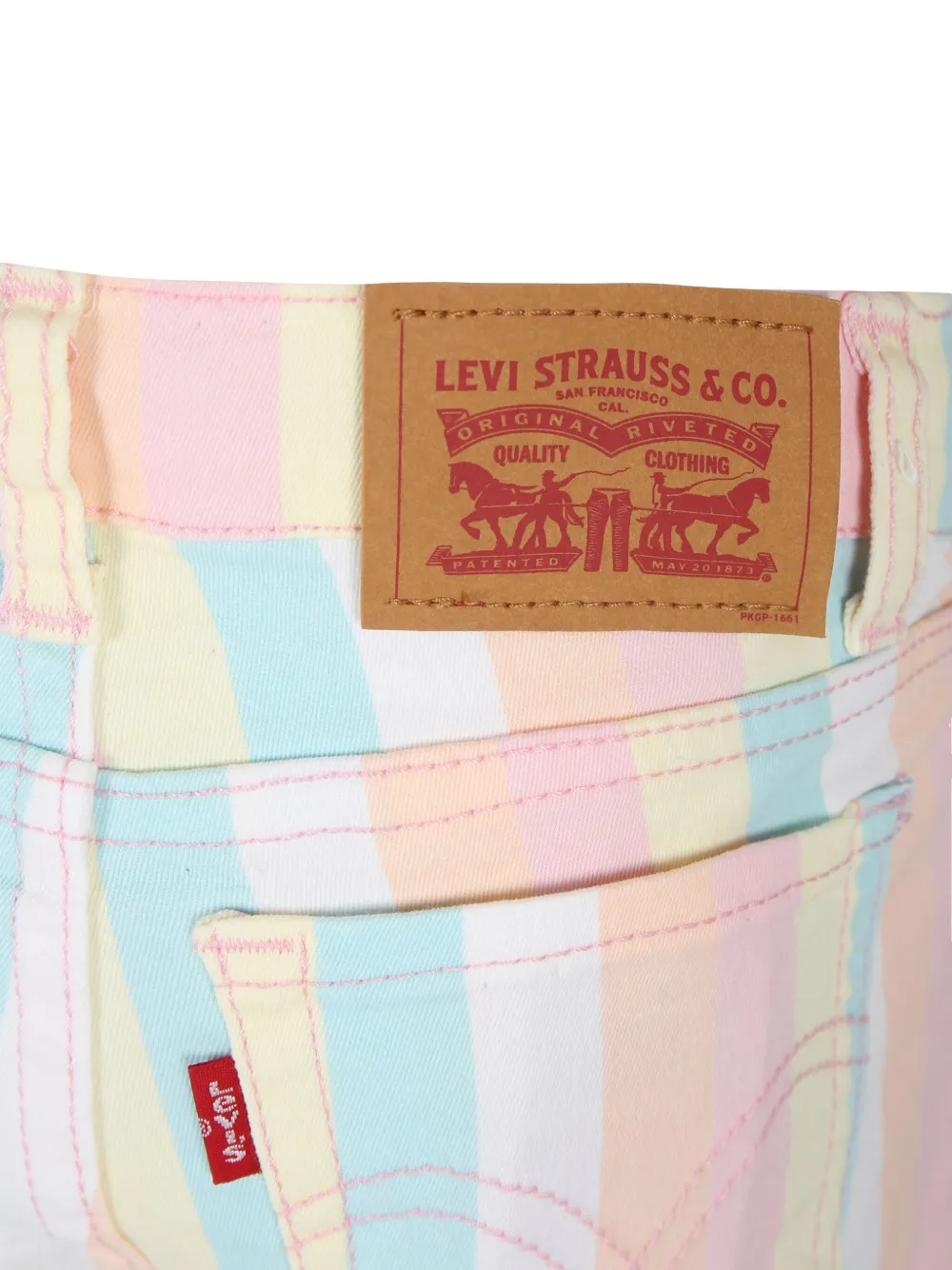 LEVI'S STRIPED DENIM SHORTS 