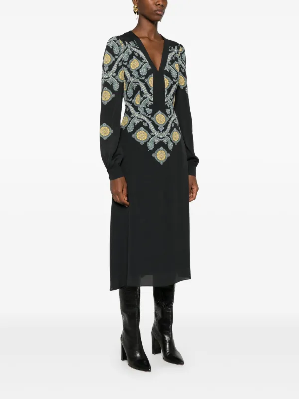 ETRO ペイズリープリント ビスコースドレス ブラック ETRO ペイズリー ドレス | ブラック | FARFETCH JP