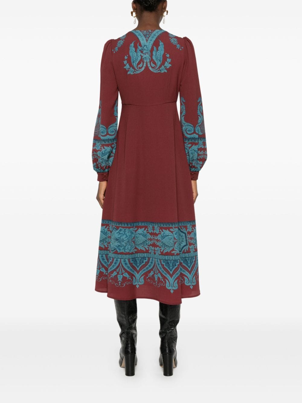 Shop Etro Paisley Midi Dress In Red