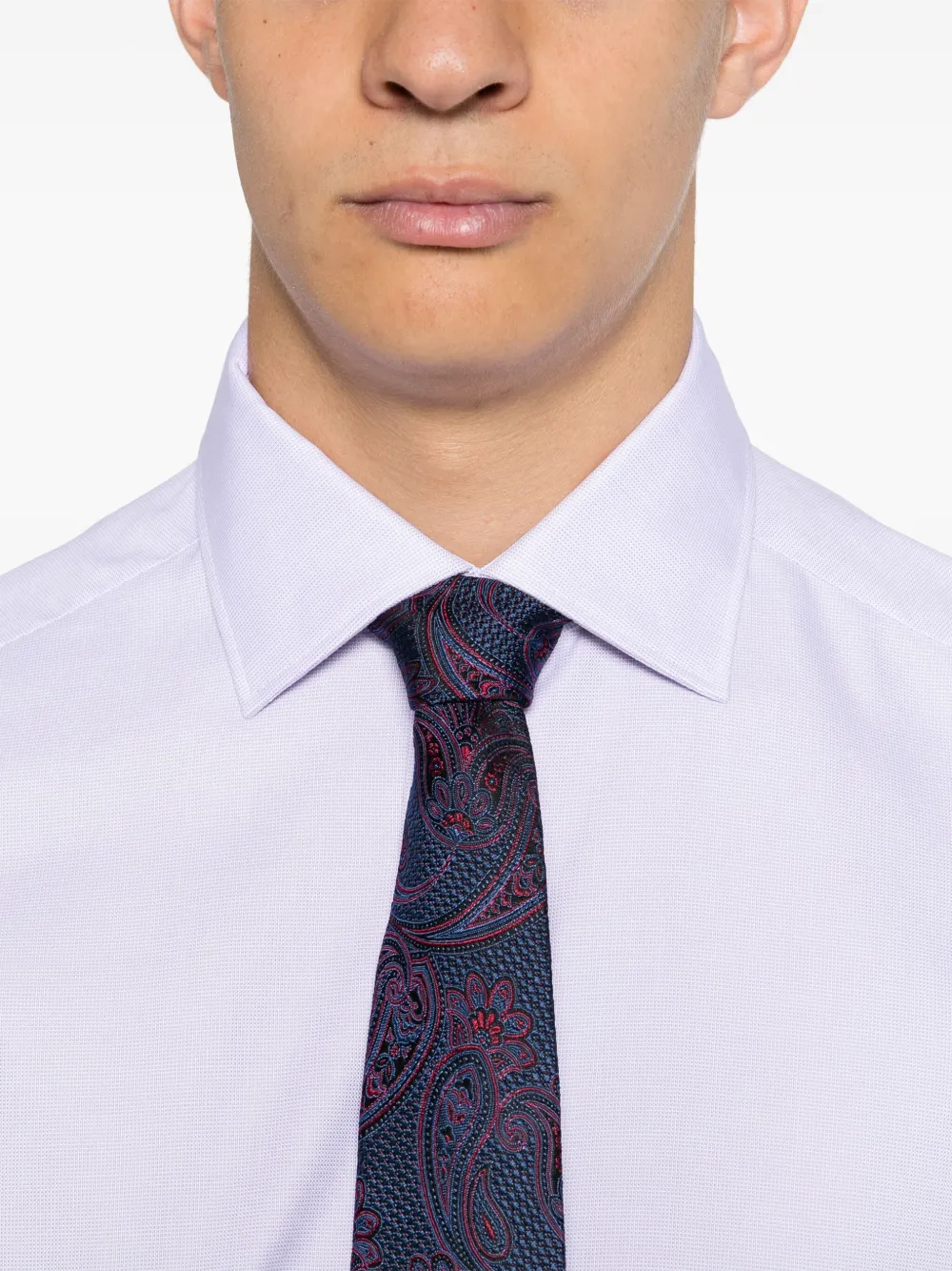 Zegna Overhemd met jacquard Paars