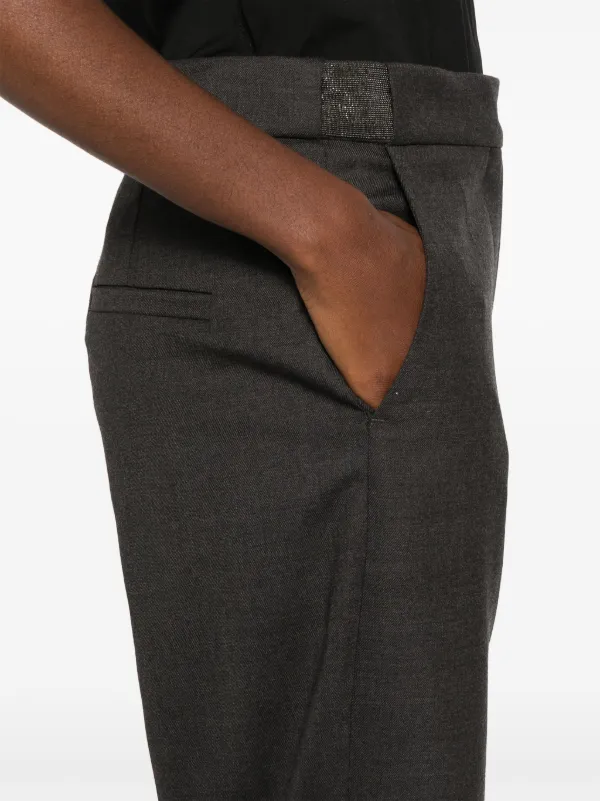 BRUNELLO CUCINELLI☆モニーレ付きパンツ☆ Brunello Cucinelli モニーレチェーン パンツ | グレー | FARFETCH JP