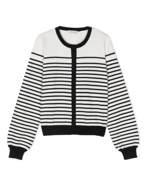 TWINSET Kids cárdigan con logo en intarsia