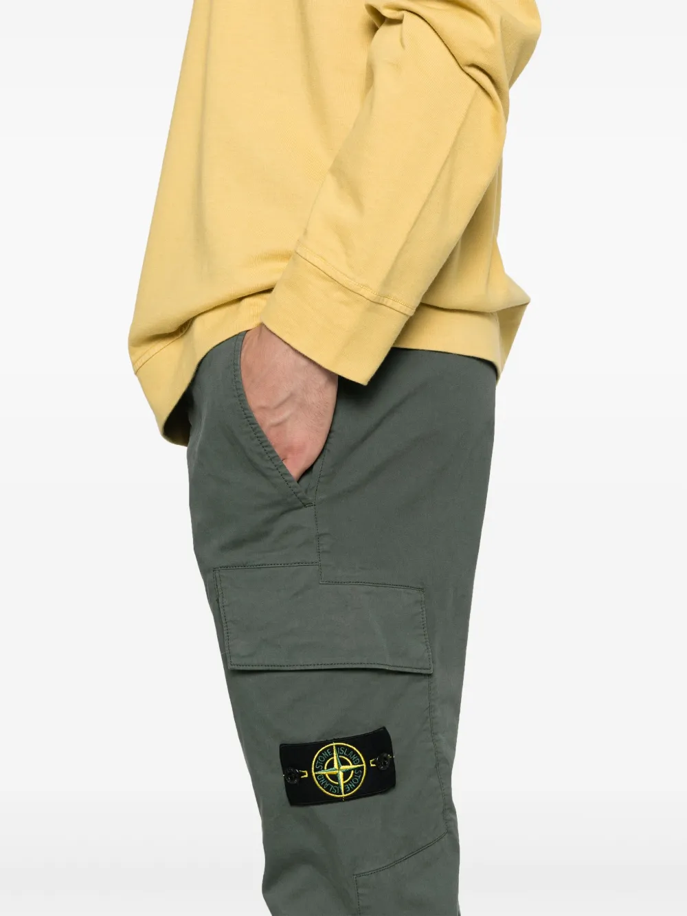 Stone Island Broek met Compass-logopatch Groen