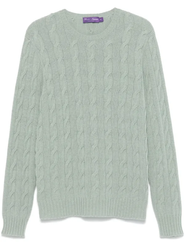 Ralph Lauren Purple Label cable knit Sweater Green FARFETCH JO