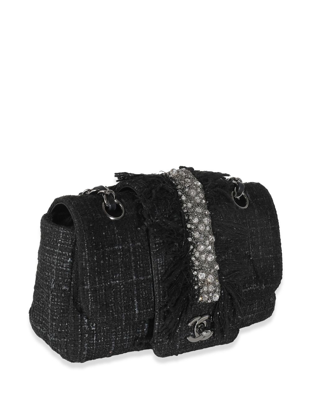 Affordable HOT SALE CHANEL 2005-2006 small Classic Flap tweed shoulder bag Women