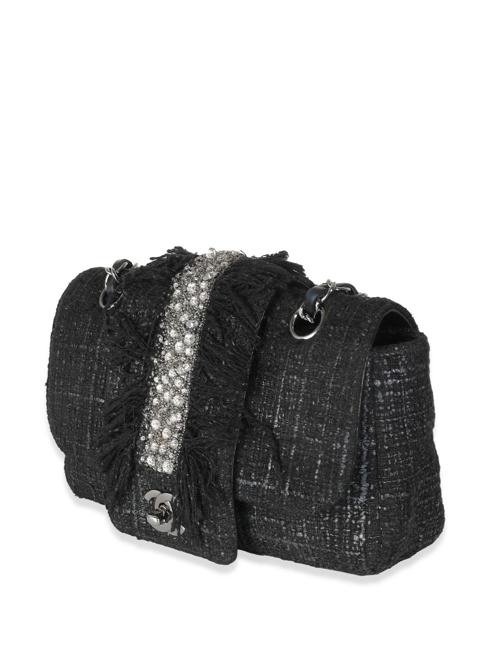 Affordable HOT SALE CHANEL 2005-2006 small Classic Flap tweed shoulder bag Women