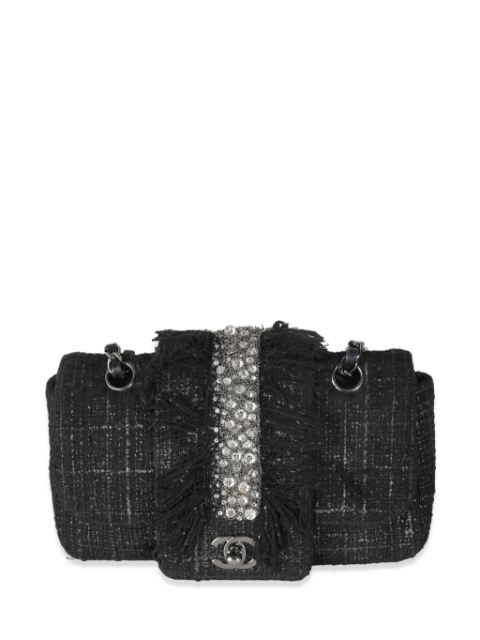 Cheap HOT SALE CHANEL 2005-2006 small Classic Flap tweed shoulder bag Men