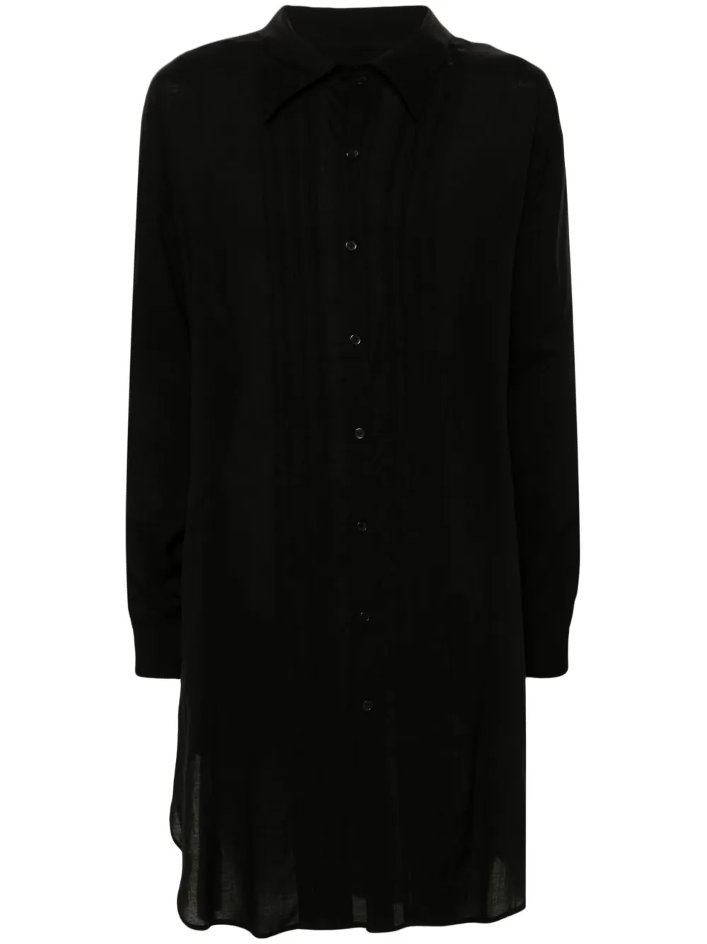 Yohji Yamamoto Hemd mit Faltendetail - Black