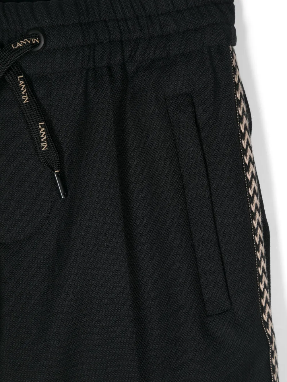 Shop Lanvin Enfant Logo-patch Trousers In Black