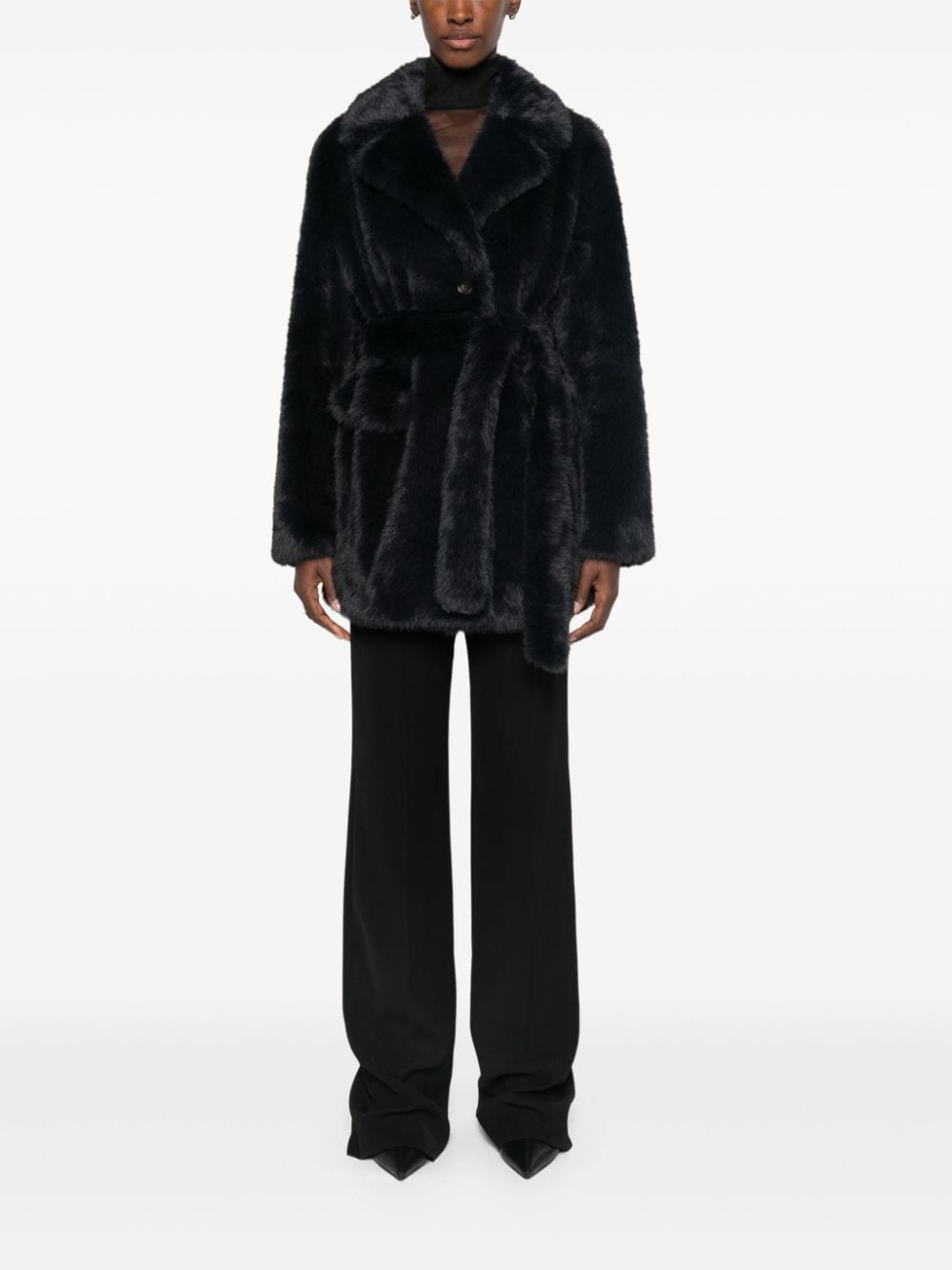 P.A.R.O.S.H. Pathos faux-fur coat - Zwart