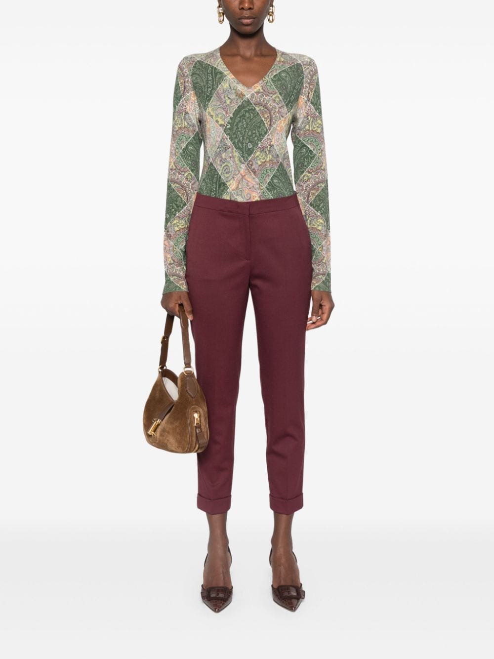 Shop Etro Diamond-pattern Sweate In Neutrals