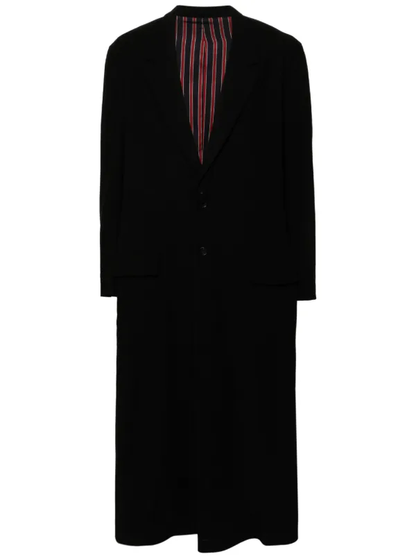 激安通販の Yohji Yamamoto ウール コート | ブラック | FARFETCH JP チェスターコート