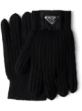 Prada Triangle logo patch gloves - Black