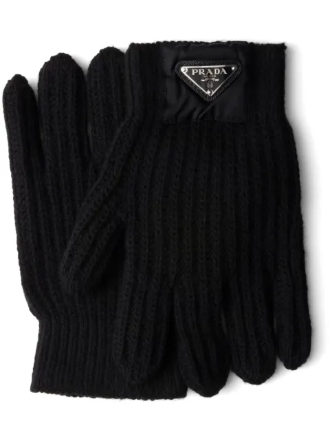 Prada Triangle logo patch gloves