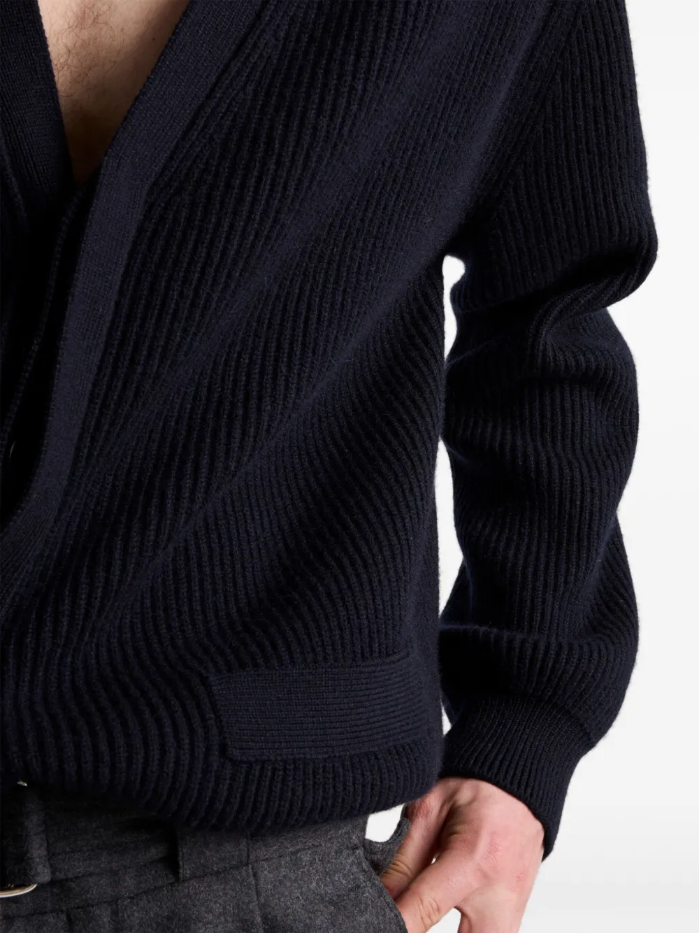 トップス PRADA, V NECK CARDIGAN Prada V-neck cable-knit Cardigan | Black | FARFETCH PL