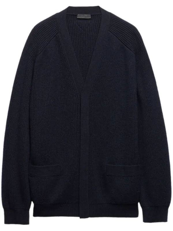 PRADA Vネックカーディガン　プラダ Prada Vネック カーディガン | ブルー | FARFETCH JP